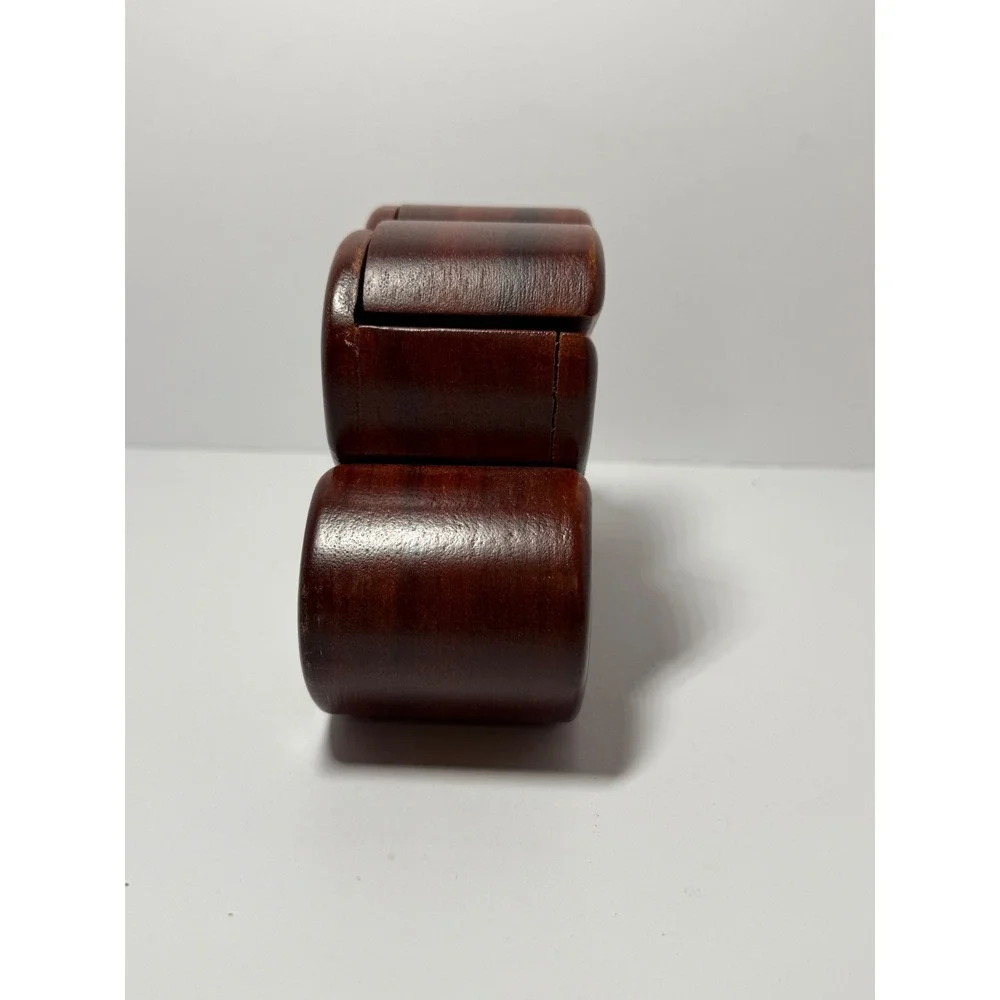 Handcrafted Heart Wooden Secret Puzzle Box Decorative Jewelry Trinket Case Brown